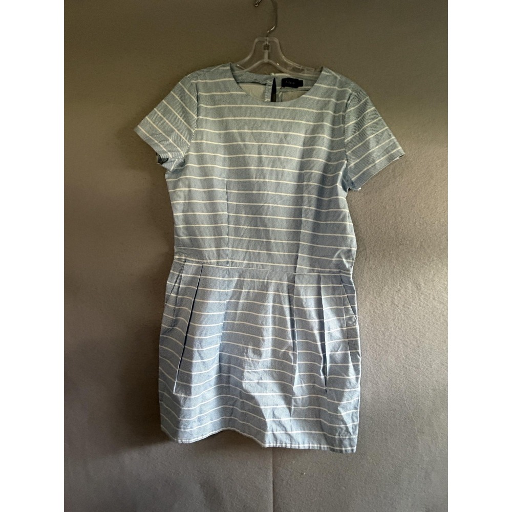 Kate Spade Saturday Dress Womens M Blue Stripe Short Sleeve Fit & Flare Pockets